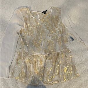 Ella Moss Gold and Cream Sheer Top